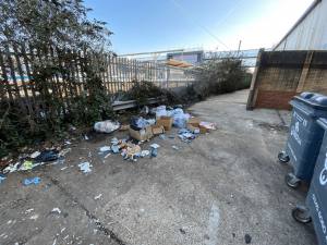 Bin store retail shop needing clean up