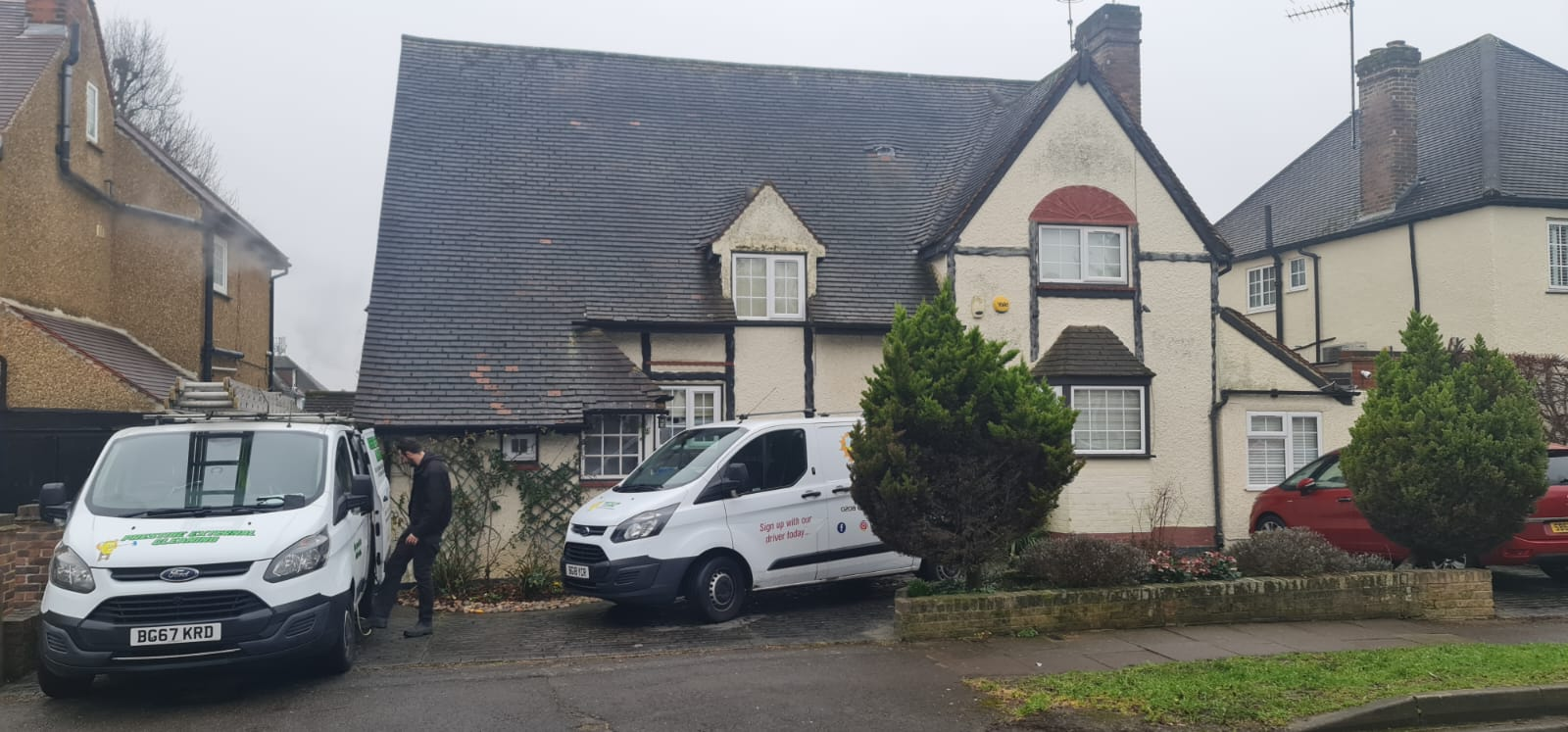Before a domestic London home has received a prestige roof professional clean