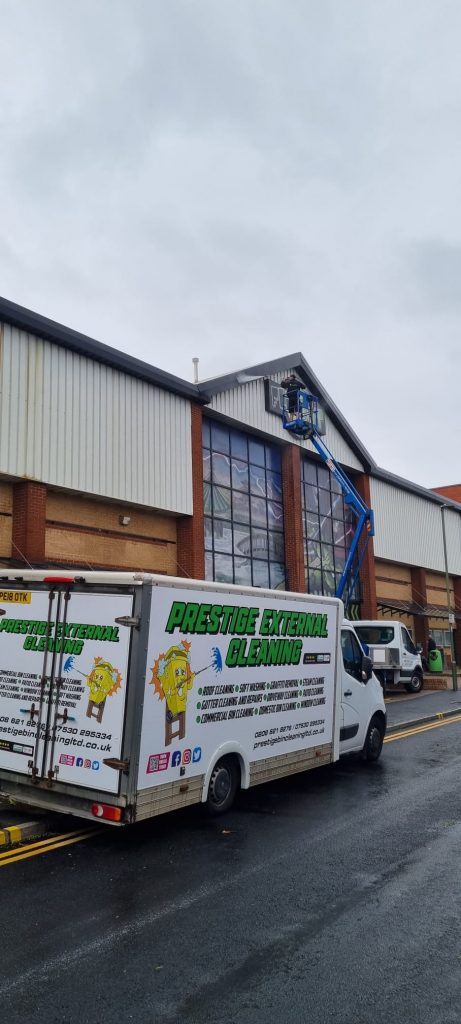 cherry picker used to complete cladding cleaning job