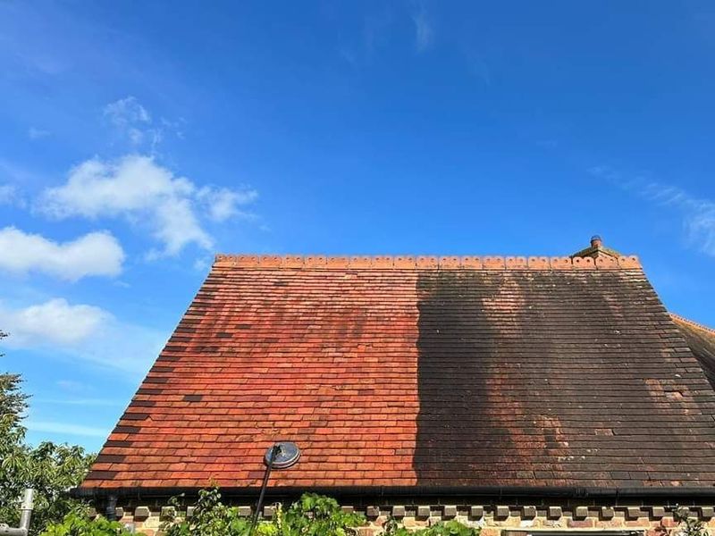 before and after roof cleaning services in surrey