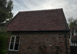 garage roof cleaning for residential client after
