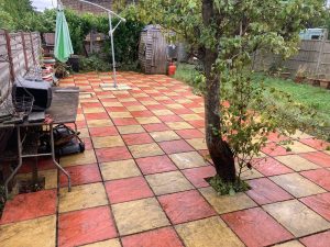 garden patio cleaning for residential client after