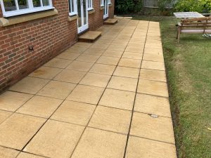 garden patio slabbing after cleaning