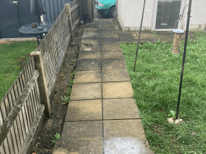 garden patio cleaning for customer before