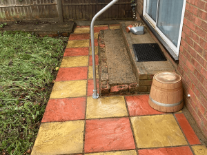 patio cleaning in the garden after