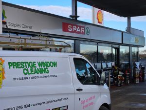 window cleaning at shell garage