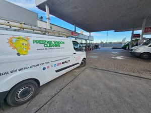 window cleaning at shell garage in london