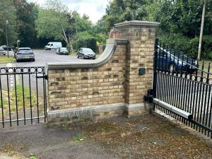 Back of Gate Wall - Before Brick Cleaning