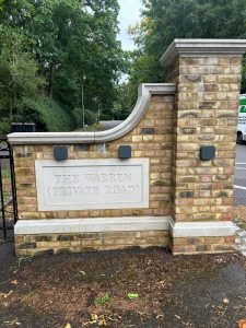 Gate Wall & Sign - After Brick Cleaning