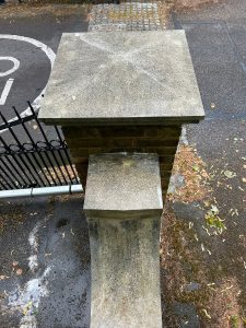 Private Road Gate Wall - Before Slab & Brick Cleaning