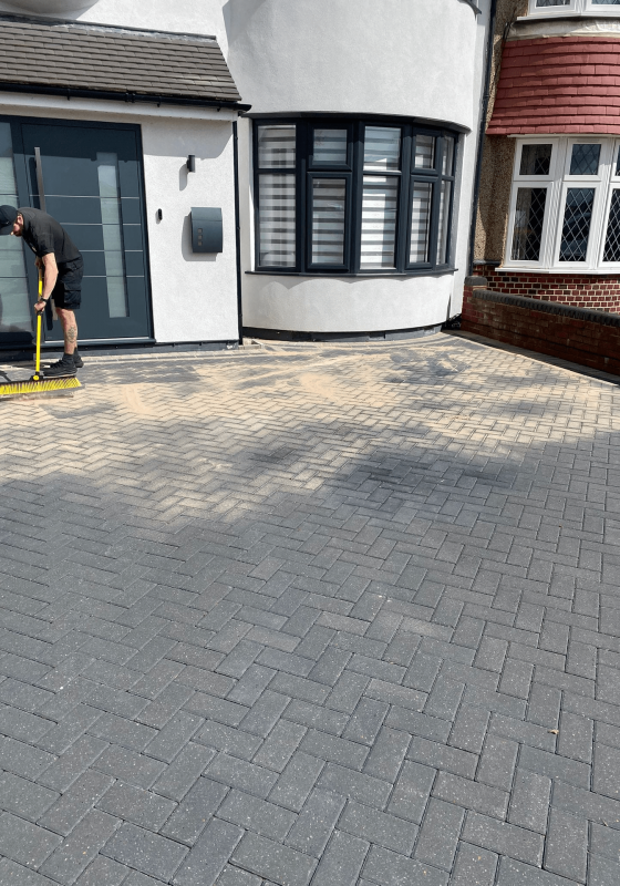 Driveway sand service by Prestige Bin Cleaning